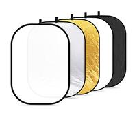 NEEWER Riflettori di Luce per Fotografia da 150X200cm, Multidisco Pieghevole Portatile 5 in 1 con Borsa - Diffusore Traslucido, Argento, Oro, Nero, Bianco per Illuminazione da Studio ed Esterno
