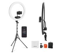 NEEWER RP18B Pro Ring Light 45,7 cm con treppiede e supporto per telefono compatibile con iPhone, 45 W 2900 K-7000 K, panno per la pulizia con controllo app, registrazione video selfie, trucco