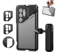 NEEWER S25 Ultra Cage, Stabilizzatore Video Rig per Telefono PA082 per Registrazione+Maniglia Laterale Bluetooth PA045E, Adattatore Filtro 67mm, Backplate per Lente 17mm/T Mount Compatibile con Moment