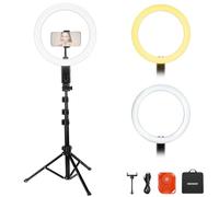 NEEWER Selfie Ring Light da 12" con Controllo App/Telecomando/Treppiede, Luce LED Circolare Bicolore da 3200mAh CRI95 2900K-7000K Compatibile con iPhone per Vlog Trucco Studio Riprese Video, RB12B