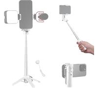 NEEWER Selfie Stick con Otturatore Remoto Bluetooth Rimovibile, Treppiede da Viaggio Leggero Pieghevole per iPhone, Portatelefono a 360° Cold Shoe per YouTube/TikTok Vlog Foto Live Stream, Bianco, P15
