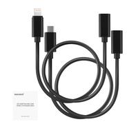 NEEWER Set di 2 Cavi Adattatori OTG, USB C Femmina a Type C Maschio + USB C Femmina a iOS Maschio, Compatibile con iPhone iPad Android NEEWER Microfono Wireless KM17 KM15 KM18 KM23, 18"/45cm, LM7
