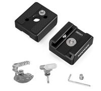 NEEWER Set di adattatori per montaggio a slitta fredda (confezione da 2), vite da 1/4", perni anti spegnimento caricati a molla per ARRI, compatibile con trasmettitore microfono DJI, flash, supporto