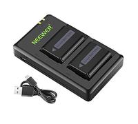 NEEWER NP-FW50 Set Caricabatteria per Fotocamera Compatibile con Sony ZV-E10, A7, A7R, A7RII, A7II, A7SII, A7S, a3000, a5000, a6000, a6300, a6400, a6500, RX10 Serie (2 Pezzi, Porta Micro USB, 1100mAh)