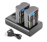 NEEWER Set di Batteria e Caricabatterie di Ricambio per EN-EL3e, 2 Pack Batterie da 2100mAh e Caricatore USB a Doppio Canale, Compatibile con Nikon D50 D70 D70s D80 D90 D100 D200 D300 D300s D700