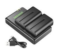 NEEWER Set di Batterie & Caricatore NP-F550 Compatibile con Sony NP-F970 F750 F770 F960 F550 F530 F330 F570 CCD-SC55 TR516 TR716 TR818 TR910 TR917, Neewer Luci LED Monitor Slider (2pz, Nero)