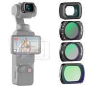 NEEWER Set di Filtri (3 Pezzi) con Obiettivo Grandangolare 0.75X FOV a 108°, Filtro ND2-32 Variabile CPL Black Diffusion 1/4 Compatibile con DJI Osmo Pocket 3 Creator Combo Accessori, FL-B09
