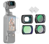 NEEWER Set di Filtri ND Compatibile con DJI Osmo Pocket 3 Creator Combo Accessori, Lente Grandangolare + Filtro ND2-32 Variabile + CPL + Black Diffusion 1/4 + 2 Protezioni Schermo + 2 Panni di Pulizia