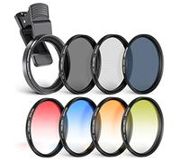 NEEWER Set di filtri ND/CPL/Effect da 55 mm con clip a morsetto per obiettivo della fotocamera, polarizzatore ND32 6 Point Star 4 filtri colorati graduati set compatibile con 16 15 14 Pro Max Plus 13