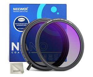 NEEWER Set di filtri ND da 82 mm, True Colors 2 in 1 variabile ND2-32 e CPL con filtro magnetico ND32, manopola singola per il controllo dell'esposizione Riproduzione accurata dei colori, senza