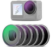 NEEWER Set di Filtro CPL e ND Compatibile con DJI Osmo Action 5 Pro/4 (6pz), Kit di Filtri CPL+ND8+ND16+ND32+ND64+ND1000 a Vite, Accessori Action Camera, Vetro Ottico HD Multistrato, FL-A13
