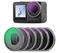 NEEWER Set di Filtro CPL e ND Compatibile con DJI Osmo Action 5 Pro/4 (6pz), Kit di Filtri CPL+ND8+ND16+ND32+ND64+ND1000 a Vite, Accessori Action Camera, Vetro Ottico HD Multistrato, FL-A13