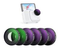 NEEWER Set di Filtro ND Compatibile con Insta360 GO Ultra (UV/CPL/ND8/ND16/ND32/ND64), Filtri a Densità Neutra e Polarizzatore Circolare Avvitabili, Vetro Ottico HD, Accessori Action Camera, FL-C53