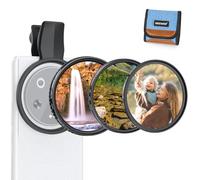 NEEWER Set di Filtro ND Variabile 67mm Compatibile con Android, 3pz, Polarizzatore Circolare CPL+ ND2-32 + Black Diffusion 1/4, Kit Filtri a Clip per Fotocamera Telefono, Accessori Fotografia, FL-B38