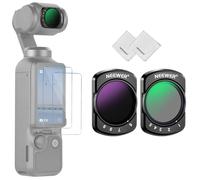 NEEWER Set di Filtro ND Variabile Compatibile con DJI Osmo Pocket 3 Creator Combo Accessori, ND2-32, ND64-512, Filtri a Densità Neutra HD con Stop Limitati, 2 Protezioni per Schermo, 2 Panni Pulizia