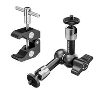 NEEWER Braccio Magico Regolabile da 15cm con Super Clamp, Filettature 1/4" e 3/8", Viti da 1/4" per Flash/Luce LED/Microfono/Monitor, Compatibile con SmallRig Camera Cage, Carico Max: 4,4lb/2kg, ST15C