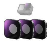NEEWER Set Filtri ND Compatibile con GoPro Hero 13 12 11 10 9 (3pz), Filtro a Densità Neutra ND8+ND16+ND32 a Vite in Vetro Ottico HD Multistrato per Lente Action Cam, Kit Accessori Fotografia, FL-GP13
