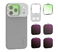 NEEWER Set Filtro ND Solo per Phone Case PA134 Compatibile con iPhone 17 Pro Max, Densità Neutra ND8/16/32/64 + Black Diffusion 1/4 + Backplate Magnetica, Kit Accessori Filtri per Obiettivi, Argento