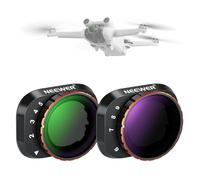 NEEWER Set Filtro ND Variabile Compatibile con DJI Mini 3 Pro, ND2-32 (1-5 Stop) + ND64-512 (6-9 Stop) in Vetro Ottico HD Multistrato, Accessori per Fotocamera Drone per Fotografia Videografia Aerea