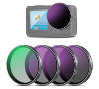 NEEWER Set di Filtri ND a Scatto Compatibile con DJI Osmo Action 3/4/5 Pro, 4pz, ND8+ND16+ND32+CPL, Accessori Action Camera, Filtro a Densità Neutra Polarizzante, Vetro Ottico HD Multistrato, FL-A76