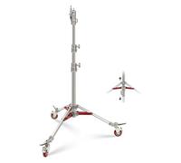NEEWER ST240SS ST240SS - Supporto leggero in acciaio inox resistente con rotelle, ricevitore junior da 3,8 cm, carico massimo 34,9 kg, 240 cm, supporto con ruote per softbox da studio