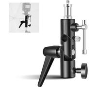 NEEWER Staffa per Flash Tipo H Adattatore con Supporto per Ombrello Softbox, Girevole a 180° in Metallo per Cavalletto con Vite Adattatore 1/4” a 3/8”, per Speedlite Luce LED Stativo Treppiede, 2pz