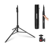 NEEWER Stativo Luce Fotografico da 56-200cm con Testa Sfera Vite 1/4", Treppiede Illuminazione Studio in Alluminio, Supporto Telefono per Video per Luce Strobo Softbox Fotocamera DSLR, Max 4kg, ST200B
