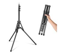 NEEWER Stativo Luce in Metallo con Gambe Reversibili 180°e Borsa, 178cm Treppiede Stativo Portatile con Vite 1/4” 5/8” per Fotografia Interna Esterna Speedlite Strobo Ring Light Softbox, ST178R Nero
