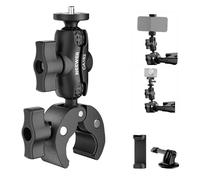 NEEWER Super Clamp Attacco Action Cam con Doppia Testa Sfera a 360°, Supporto per Manubrio Bici/Bicicletta/Moto Compatibile con iPhone Insta360 DJI OSMO Action GoPro Hero per Riprese Video POV, CA162