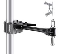 NEEWER Super Clamp+Braccio Estensione 6", Perno 5/8", Impugnatura a Ganascia 2,4", Morsetto Asta di Granchio per Superficie Piana di Tubi Tondi, per Montaggio Luce Fotocamere da Studio Foto, Max 15kg