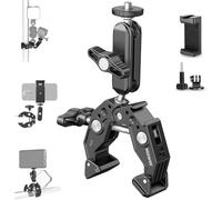 NEEWER Super Clamp con 3" Magic Arm a Doppia Testa Sferica, Cold Shoe, Filetto 1/4", Adattatore Telefono/Action Camera per Treppiede Tavolo Barra Aste Gimbal, Compatibili con SmallRig GoPro DJI, ST83