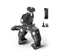 NEEWER Super Clamp con Testa a Sfera, Cold Shoe, Supporto per Telefono e Adattatore per Action Camera per Superfici Piane/Rotonde Compatibile con GoPro DJI iPhone 15 Pro Max, ST87