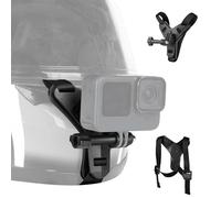 NEEWER Supporto a Cinghia per Fotocamera per Mento Casco Moto, Kit Accessori per Vlog POV per Riprese Video Film Compatibile con GoPro Insta360 DJI AKASO Action Camera, GP-72