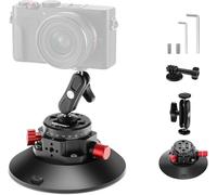 NEEWER Supporto Fotocamera a Ventosa da 6"+Magic Arm con Testa Sfera, Fori per ARRI 1/4", Supporto Auto con Porta Telefono e Adattatore Action Camera Compatibile con iPhone GoPro DJI Insta360, CA013