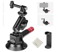 NEEWER Supporto a Ventosa da 3" con Porta Telefono Adattatore Action Camera Compatibile con iPhone GoPro DJI Insta360, Magic Arm con Testa Sfera, Panno Pulizia, Supporto Auto QR per Riprese POV, CA104