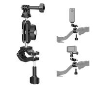 NEEWER Supporto Action Camera per Palo con 2 Teste a Sfera360°Adattatore Action Cam, Supporto a Morsetto per Manubrio di Motocicletta, Compatibile con GoPro Hero13 12 11 10 9 Max360 Insta360 DJI Osmo