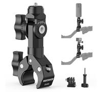 NEEWER Supporto a Morsetto per Manubrio Moto Robusto, Vite 1/4" e Adattatore a 3 Punte Compatibile con Insta360 X5 X4 GoPro Hero 13 12 per Riprese Video POV, Rotazione 360° e Inclinazione 270°, CA161