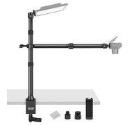 NEEWER Supporto da Tavolo + 2 Bracci Telescopici Portatelefono per Mic Fotocamera Webcam Ring Light, Supporto Microfono Overhead con C Clamp, Teste Sfera, Adattatore Vite, Panno Pulizia, TL253A+DS001