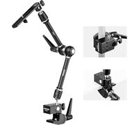 NEEWER Supporto Fotocamera a Magic Arm 21" con Super Clamp, Supporto Tavolo Overhead con Doppia Testa Sfera 360°, Perno 1/4" 3/8" 5/8" per Phone Cage Rig PA073 PA074 Camera Monitor Luce Video, UA018