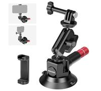 NEEWER Supporto Fotocamera a Ventosa da 3"+Magic Arm con Testa Sfera, Fori per ARRI 1/4", Supporto Auto con Porta Telefono e Adattatore Action Camera Compatibile con iPhone GoPro DJI Insta360, CA104