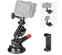 NEEWER Supporto Fotocamera a Ventosa da 3"+Magic Arm con Testa Sfera, Fori per ARRI 1/4", Supporto Auto con Porta Telefono e Adattatore Action Camera Compatibile con iPhone GoPro DJI Insta360, CA104