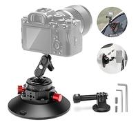 NEEWER Supporto Fotocamera a Ventosa da 6"+Magic Arm con Testa Sfera, 2pz Fori per ARRI 1/4", Supporto Auto con Porta Telefono e Adattatore Camera Compatibile con iPhone GoPro DJI Insta360, CA013
