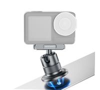 NEEWER Supporto Fotocamera Magnetico Compatibile con DJI Osmo Action 5 Pro/4/3, Adattatore a Testa Sfera 360° Filettatura 1/4" per Riprese POV Camera Cage Asta Selfie Treppiede, AC013 (Grigio Scuro)