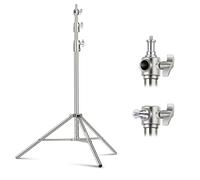 NEEWER Supporto per luce da 2,6 m in acciaio inox, con imbottitura a molla, resistente, con adattatore universale a vite da 1/4" a 3/8" per stroboscopio, luce video a LED, luce ad anello, monolight,