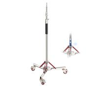 Neewer Supporto per luce ammortizzato ad aria con ruote, supporto regolabile per treppiede, in acciaio inox, supporto con ruote per flash da studio, softbox, riflettore monolight, SC305AW