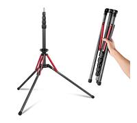 NEEWER Supporto per Luci in Fibra di Carbonio con Gambe Reversibili a 180°,Adattatore a Vite 1/4"-3/8",Custodia,220cm Supporto Portatile da Viaggio per Fotografia in Esterno Strobo Softbox,ST210R