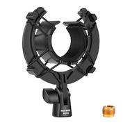 NEEWER Supporto per Microfono Antiurto, Porta Mic per Asta e Boom Arm con Corde Elastiche e Adattatore a Vite da 3/8" a 5/8", Adatto a Microfoni con Diametro da 1,8" a 2" (da 46 a 50mm), MS048