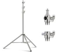 NEEWER Supporto per treppiede per fotografia in acciaio inossidabile da 2 m,ammortizzazione a molla con adattatore a vite universale da 1/4" a 3/8" per strobo, luce ad anello, monoluce, softbox