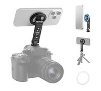 NEEWER Supporto Smartphone Magnetico da Treppiede Compatibile con MagSafe iPhone Samsung, Porta Cellulare Girevole Regolabile in Metallo con Cold Shoe per Tripode Monitoraggio Fotocamera Video, DS031