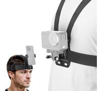 NEEWER Supporto Telefono da Petto a Imbracatura e Fascia Testa, Kit Accessori per Vlog POV a Sgancio Rapido per Riprese Video Compatibile con iPhone GoPro Hero Insta360 DJI AKASO Action Camera, GP-74